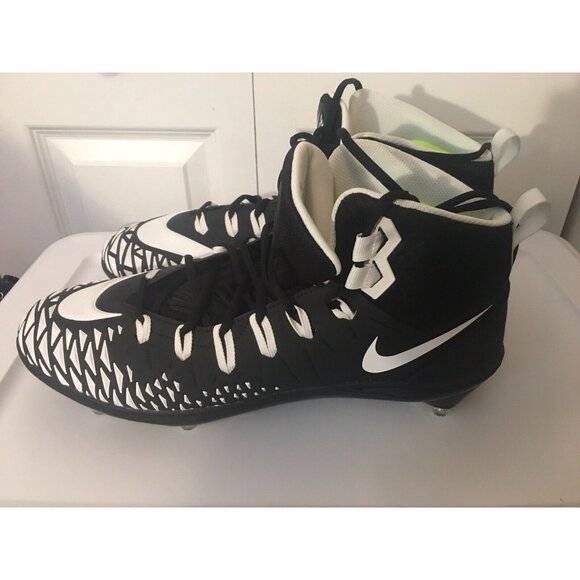 NEW‎ Nike Men’s Sz 16 Black White Pro D Force Savage Football Cleats 902677-001 main image 8